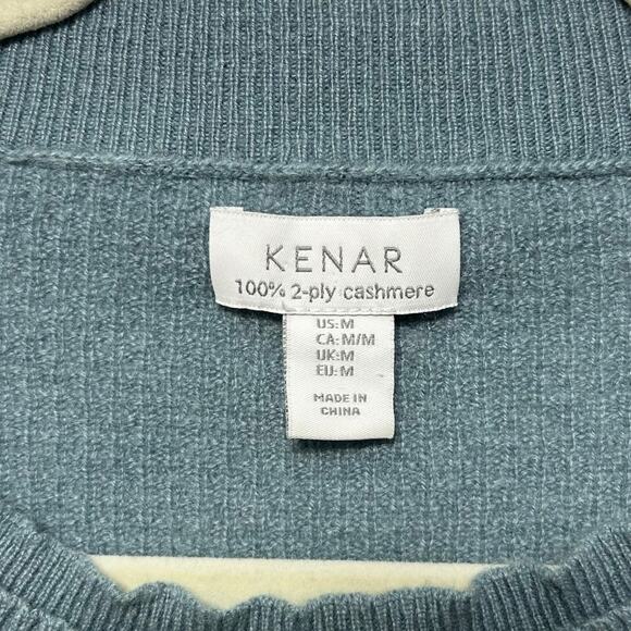 Kenar 100% 2-Ply Cashmere Sweater Women's Sz M Pale Green Quiet Luxury Soft Girl - Picture 4 of 7